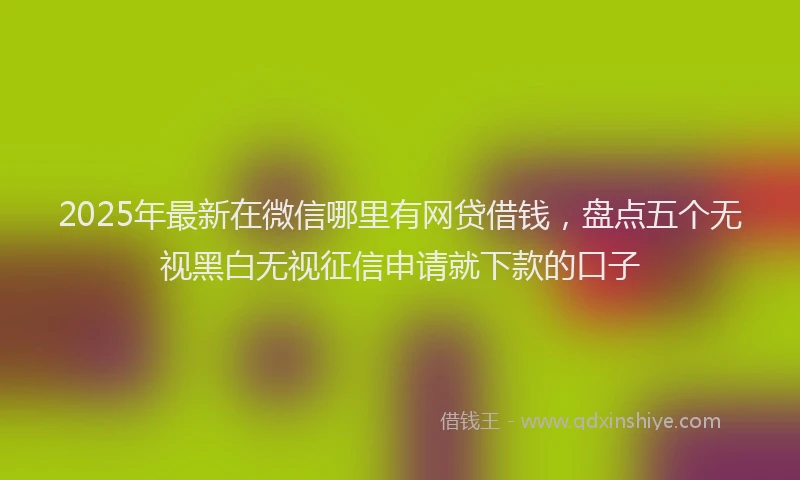 2025年最新在微信哪里有网贷借钱，盘点五个无视黑白无视征信申请就下款的口子