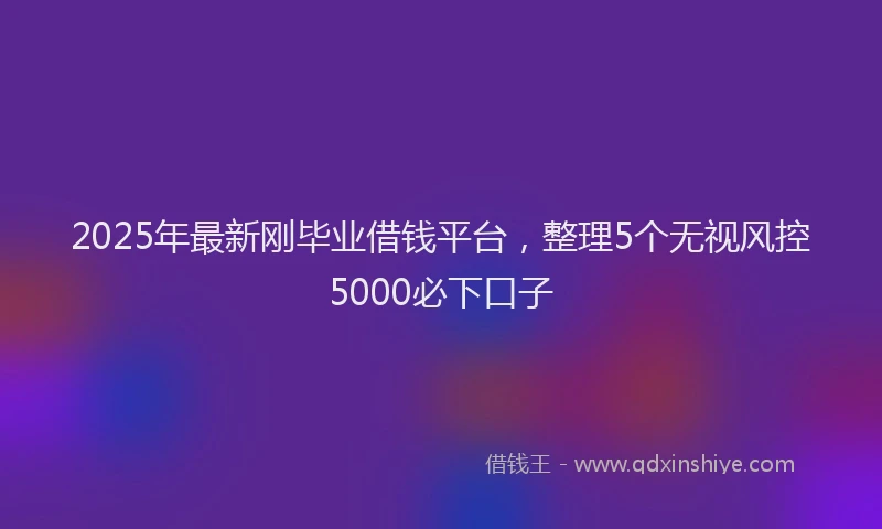 2025年最新刚毕业借钱平台，整理5个无视风控5000必下口子