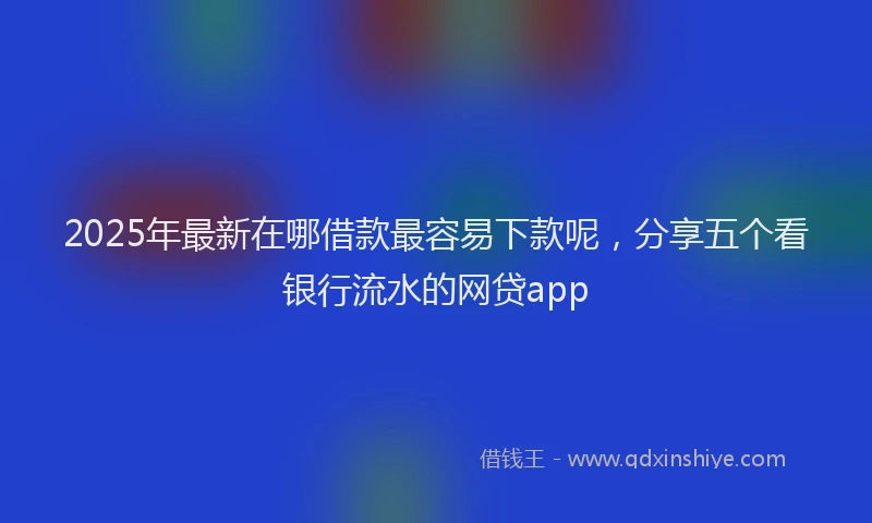 2025年最新在哪借款最容易下款呢，分享五个看银行流水的网贷app