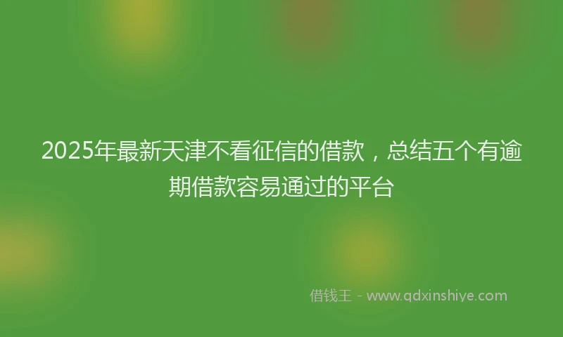 2025年最新天津不看征信的借款，总结五个有逾期借款容易通过的平台