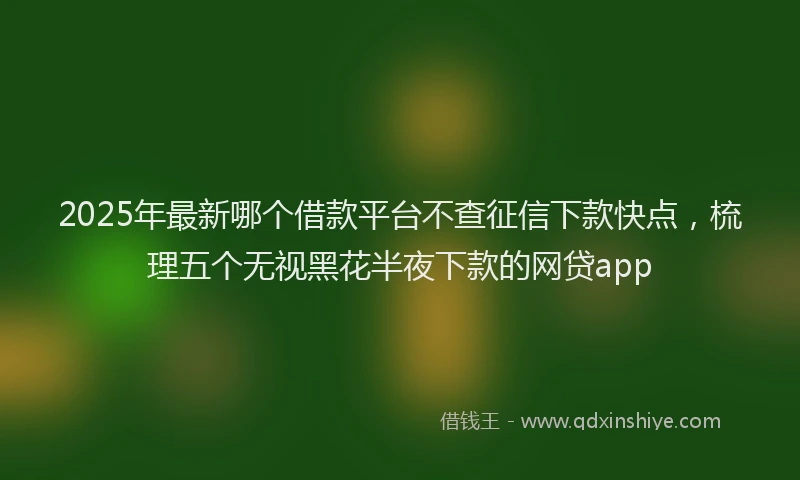 2025年最新哪个借款平台不查征信下款快点，梳理五个无视黑花半夜下款的网贷app