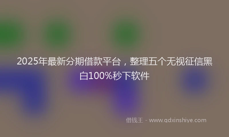 2025年最新分期借款平台，整理五个无视征信黑白100%秒下软件