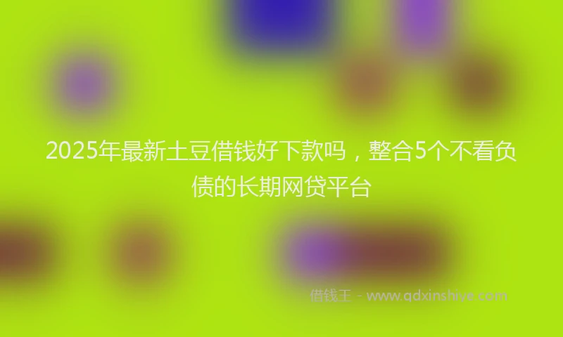 2025年最新土豆借钱好下款吗，整合5个不看负债的长期网贷平台