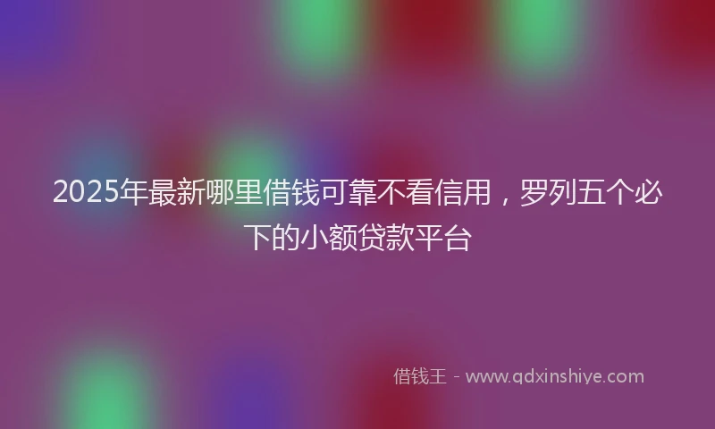 2025年最新哪里借钱可靠不看信用，罗列五个必下的小额贷款平台