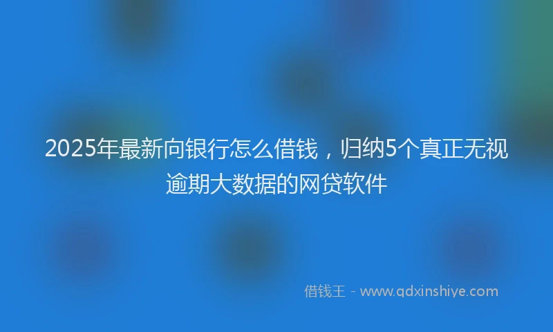 2025年最新向银行怎么借钱，归纳5个真正无视逾期大数据的网贷软件