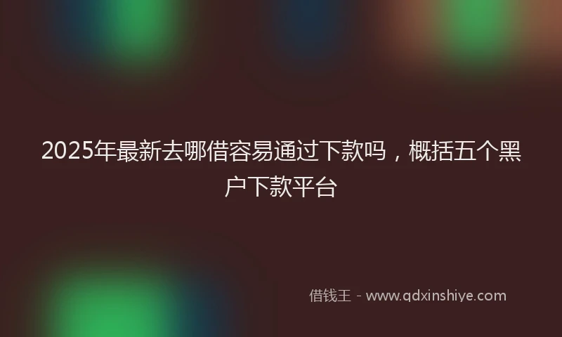 2025年最新去哪借容易通过下款吗，概括五个黑户下款平台