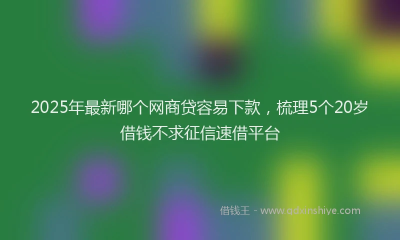 2025年最新哪个网商贷容易下款，梳理5个20岁借钱不求征信速借平台