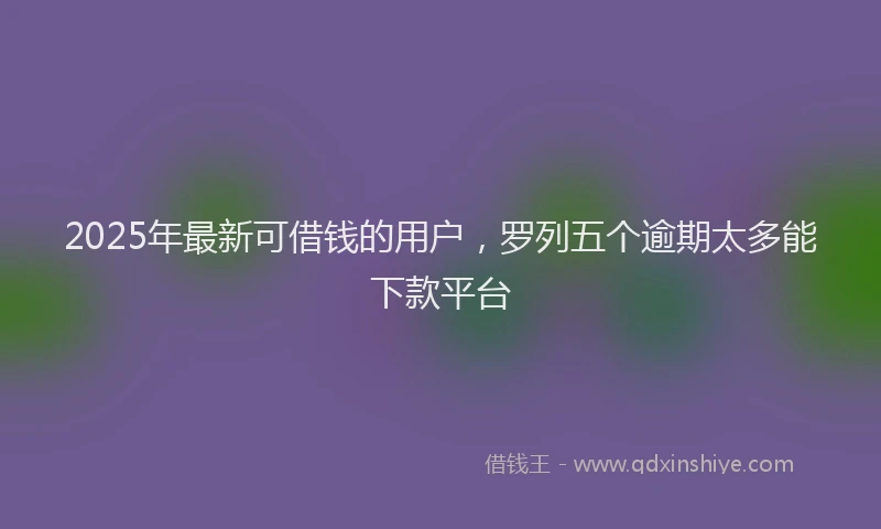 2025年最新可借钱的用户，罗列五个逾期太多能下款平台