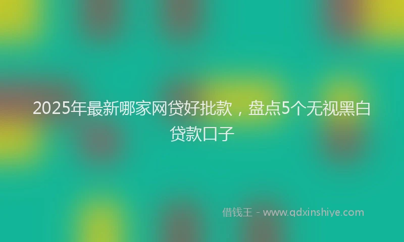 2025年最新哪家网贷好批款，盘点5个无视黑白贷款口子