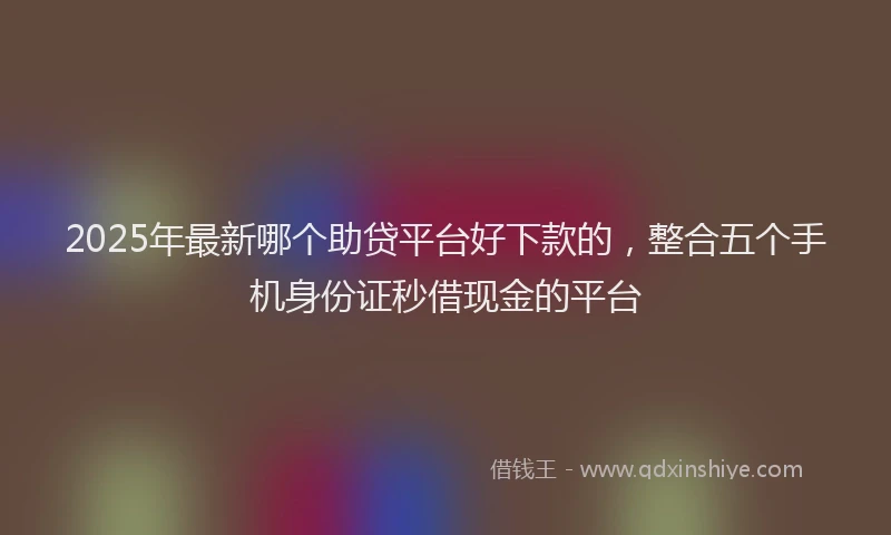 2025年最新哪个助贷平台好下款的，整合五个手机身份证秒借现金的平台