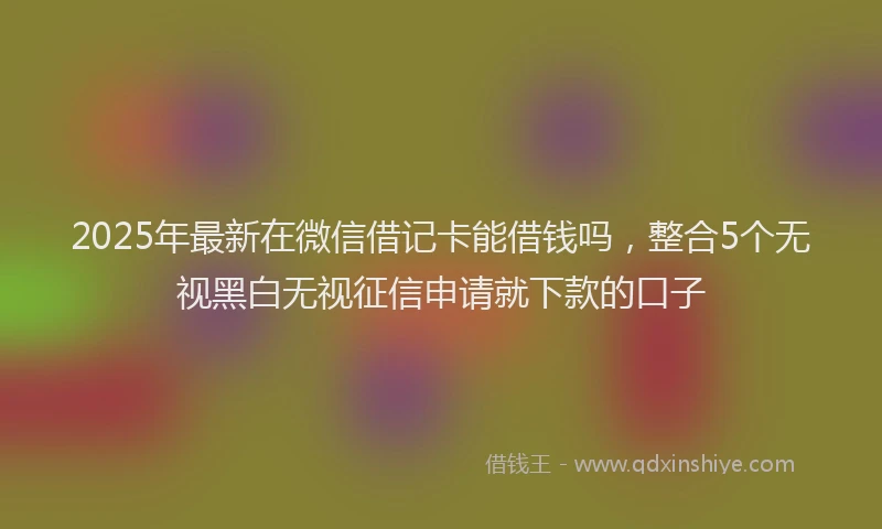 2025年最新在微信借记卡能借钱吗，整合5个无视黑白无视征信申请就下款的口子