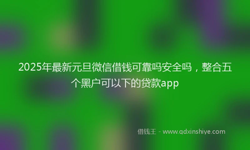 2025年最新元旦微信借钱可靠吗安全吗，整合五个黑户可以下的贷款app
