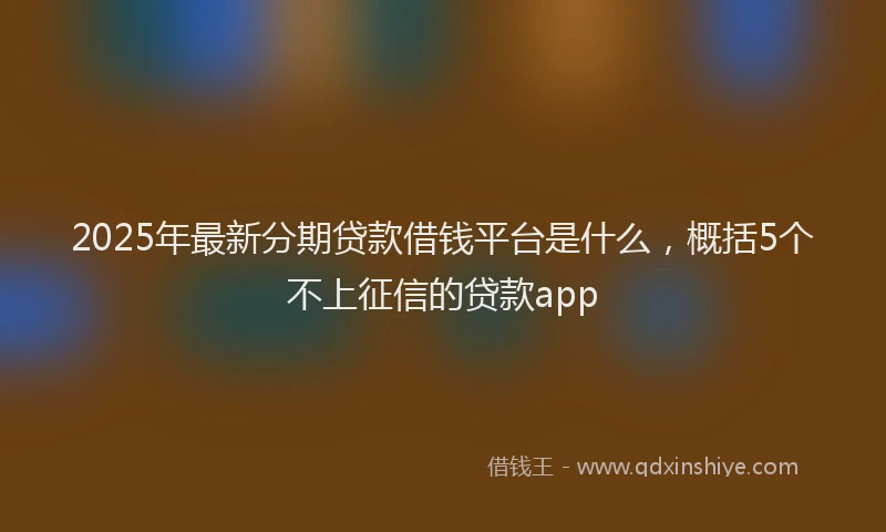 2025年最新分期贷款借钱平台是什么，概括5个不上征信的贷款app