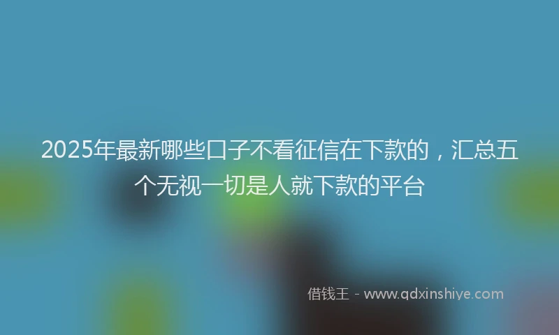 2025年最新哪些口子不看征信在下款的，汇总五个无视一切是人就下款的平台