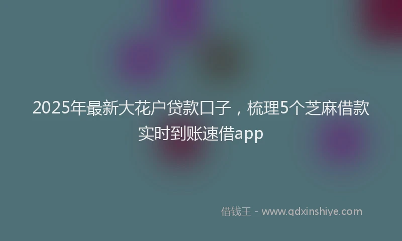 2025年最新大花户贷款口子，梳理5个芝麻借款实时到账速借app