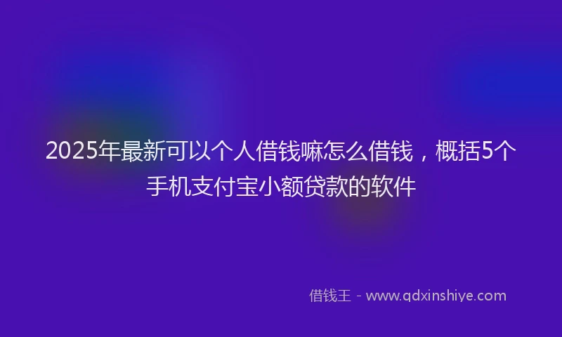 2025年最新可以个人借钱嘛怎么借钱，概括5个手机支付宝小额贷款的软件