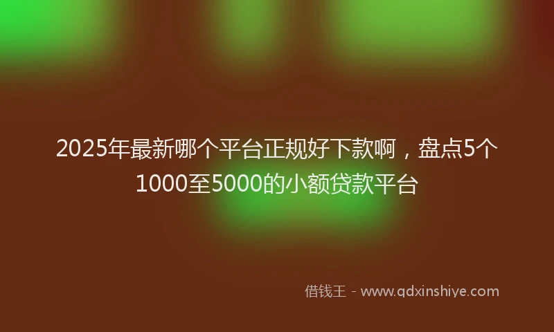 2025年最新哪个平台正规好下款啊，盘点5个1000至5000的小额贷款平台