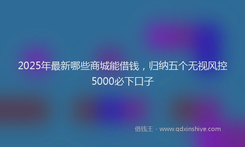 2025年最新哪些商城能借钱，归纳五个无视风控5000必下口子