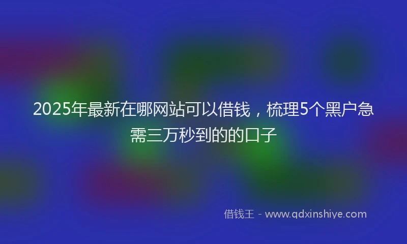 2025年最新在哪网站可以借钱，梳理5个黑户急需三万秒到的的口子