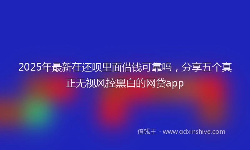 2025年最新在还呗里面借钱可靠吗，分享五个真正无视风控黑白的网贷app