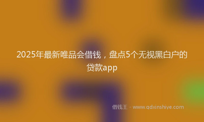 2025年最新唯品会借钱，盘点5个无视黑白户的贷款app