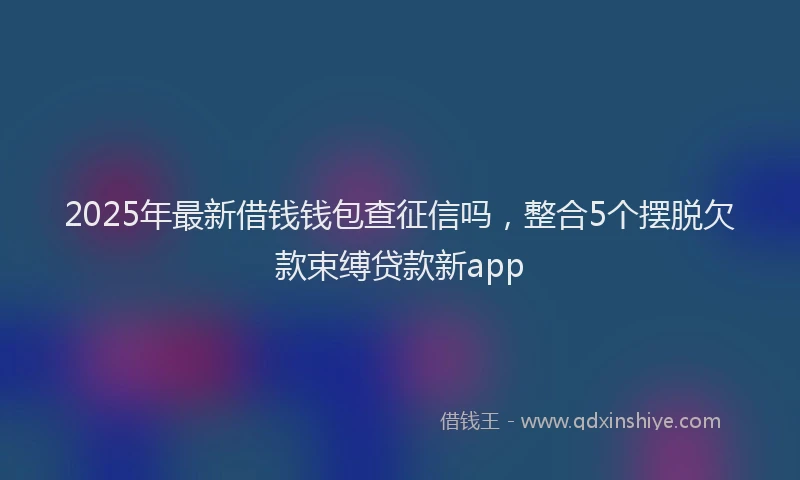 2025年最新借钱钱包查征信吗，整合5个摆脱欠款束缚贷款新app