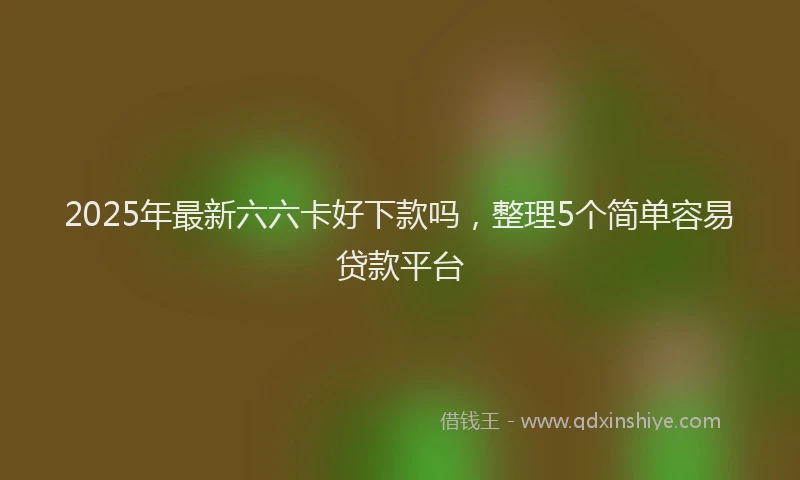 2025年最新六六卡好下款吗，整理5个简单容易贷款平台