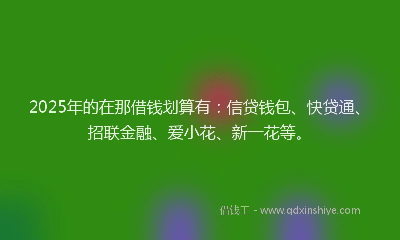 2025年的在那借钱划算有：信贷钱包、快贷通、招联金融、爱小花、新一花等。