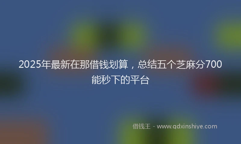 2025年最新在那借钱划算，总结五个芝麻分700能秒下的平台