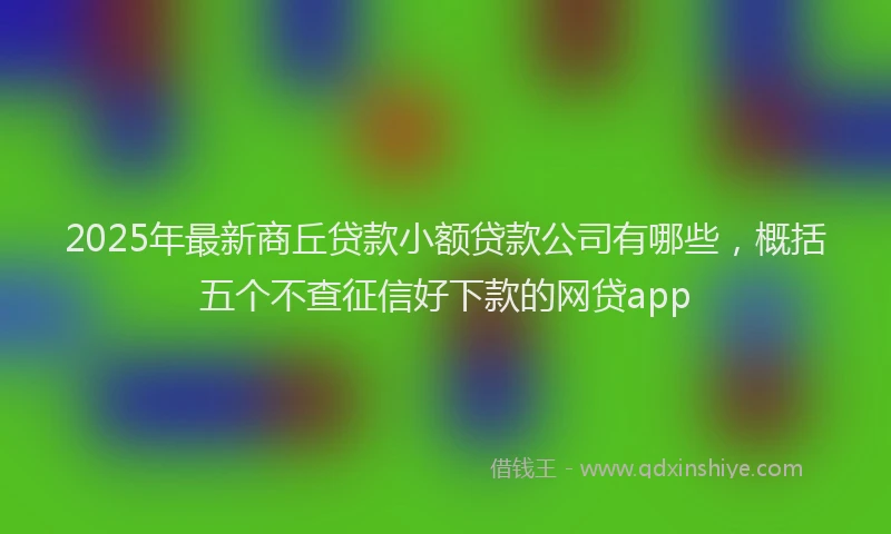 2025年最新商丘贷款小额贷款公司有哪些，概括五个不查征信好下款的网贷app