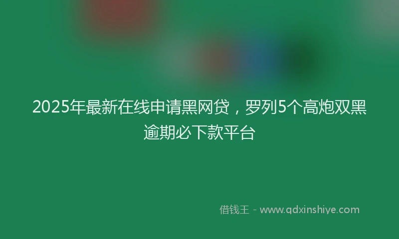 2025年最新在线申请黑网贷，罗列5个高炮双黑逾期必下款平台