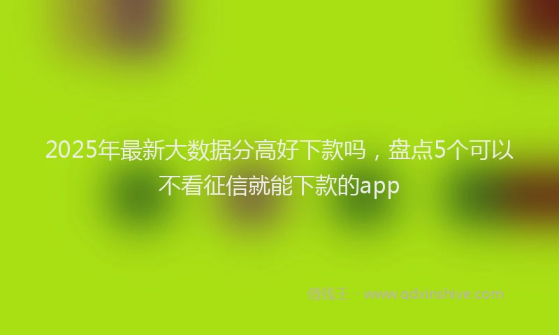 2025年最新大数据分高好下款吗，盘点5个可以不看征信就能下款的app
