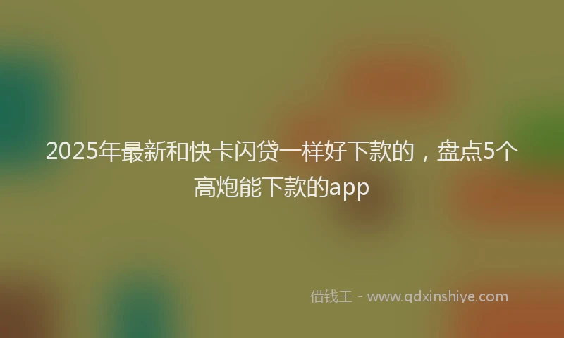 2025年最新和快卡闪贷一样好下款的，盘点5个高炮能下款的app