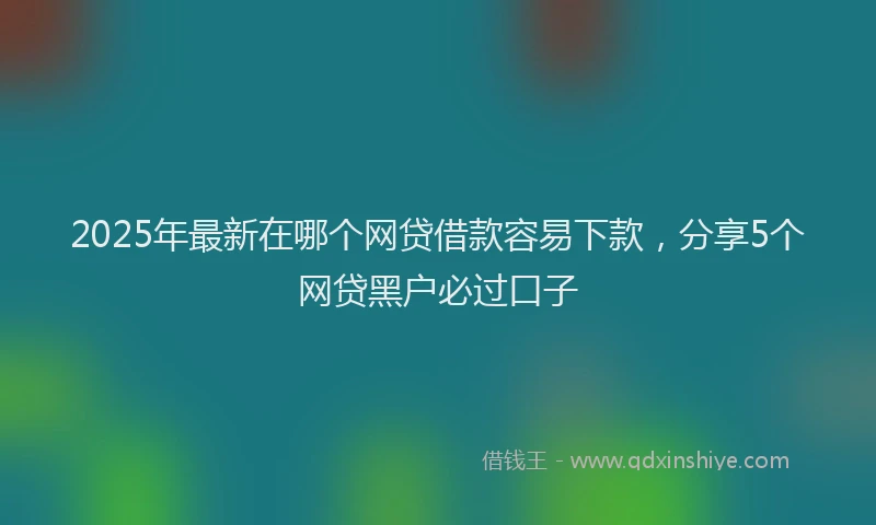 2025年最新在哪个网贷借款容易下款，分享5个网贷黑户必过口子