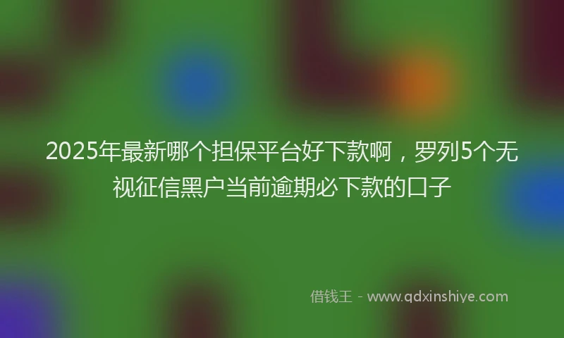 2025年最新哪个担保平台好下款啊，罗列5个无视征信黑户当前逾期必下款的口子