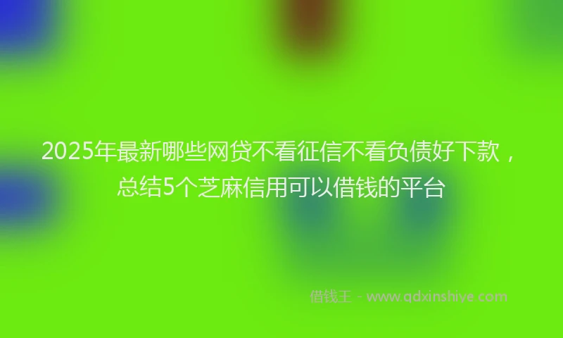 2025年最新哪些网贷不看征信不看负债好下款，总结5个芝麻信用可以借钱的平台