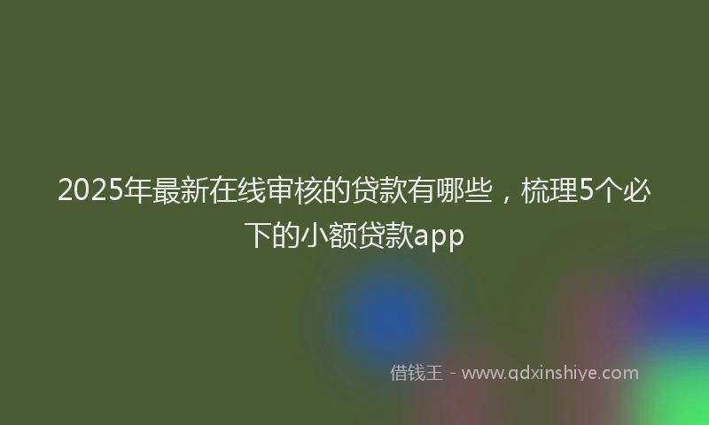 2025年最新在线审核的贷款有哪些，梳理5个必下的小额贷款app