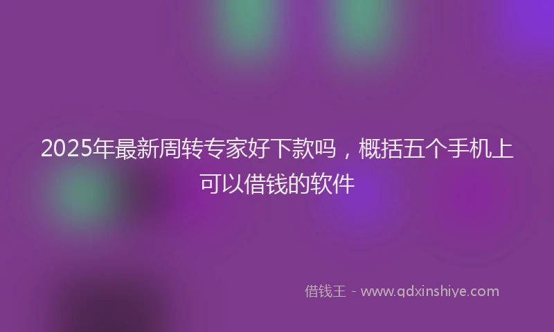 2025年最新周转专家好下款吗，概括五个手机上可以借钱的软件