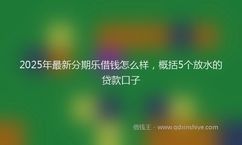 2025年最新分期乐借钱怎么样，概括5个放水的贷款口子