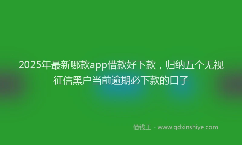 2025年最新哪款app借款好下款，归纳五个无视征信黑户当前逾期必下款的口子