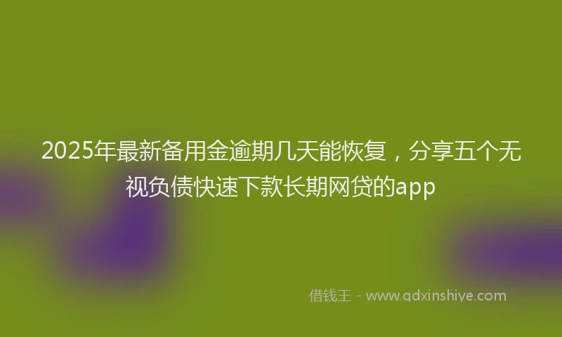 2025年最新备用金逾期几天能恢复，分享五个无视负债快速下款长期网贷的app