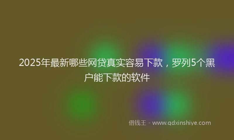 2025年最新哪些网贷真实容易下款，罗列5个黑户能下款的软件