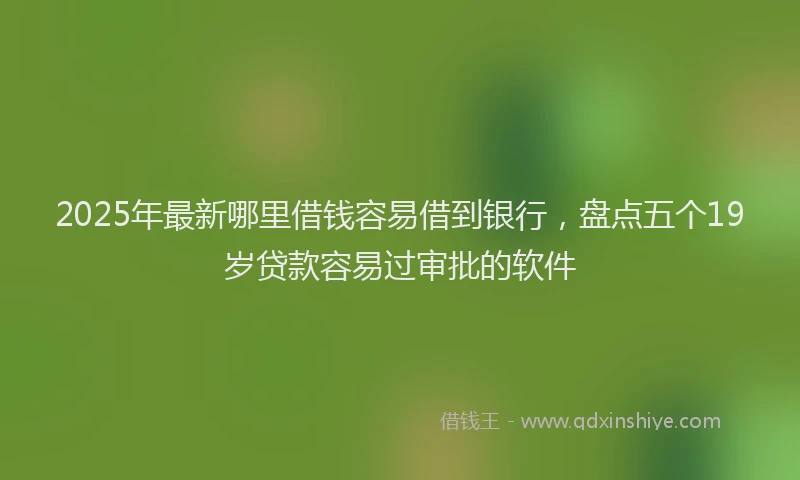 2025年最新哪里借钱容易借到银行，盘点五个19岁贷款容易过审批的软件