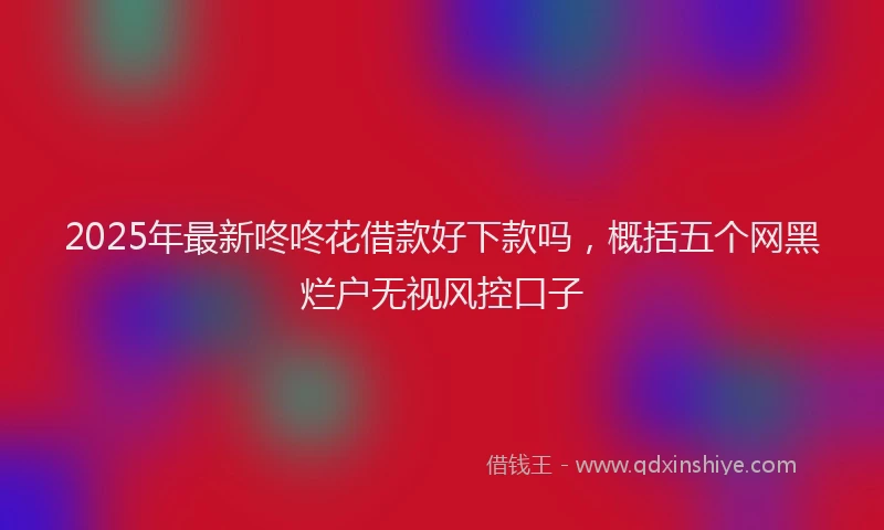 2025年最新咚咚花借款好下款吗，概括五个网黑烂户无视风控口子