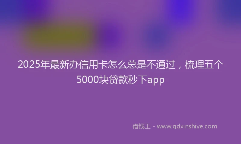 2025年最新办信用卡怎么总是不通过，梳理五个5000块贷款秒下app