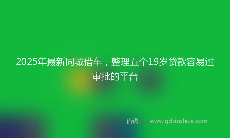 2025年最新同城借车，整理五个19岁贷款容易过审批的平台