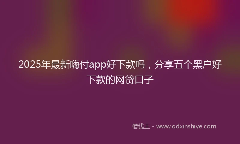 2025年最新嗨付app好下款吗，分享五个黑户好下款的网贷口子