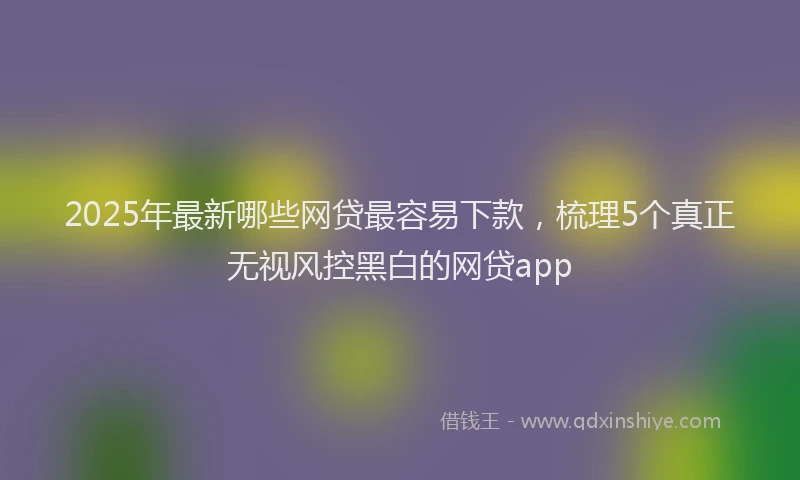 2025年最新哪些网贷最容易下款，梳理5个真正无视风控黑白的网贷app