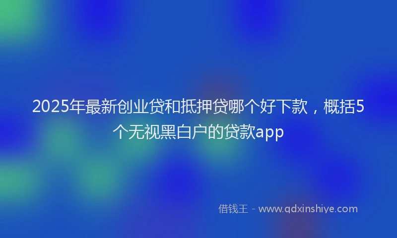 2025年最新创业贷和抵押贷哪个好下款，概括5个无视黑白户的贷款app