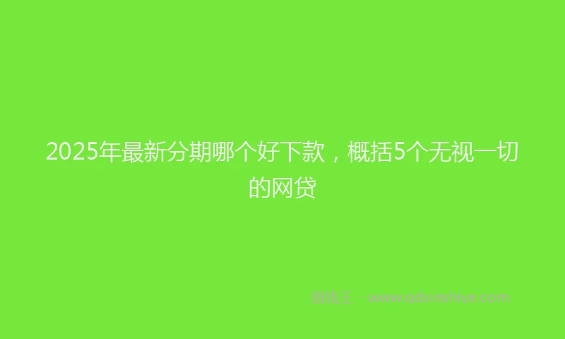 2025年最新分期哪个好下款，概括5个无视一切的网贷